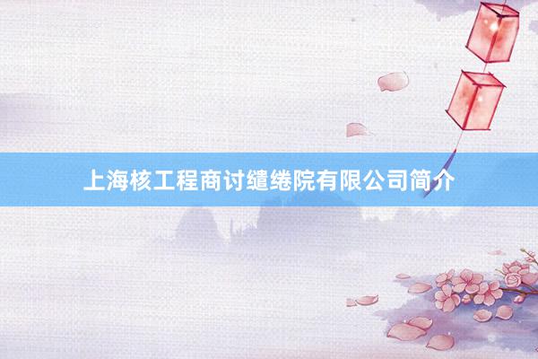上海核工程商讨缱绻院有限公司简介